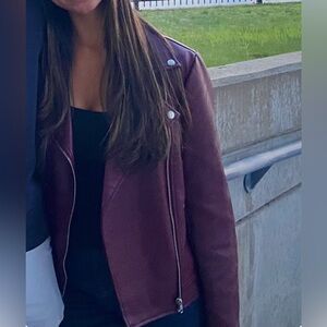 Forever 21 Maroon Faux Leather Jacket